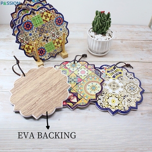 بيع بالجملة مثمنة الشكل إيطالية سيراميك تريفيت إسبانية وسادة سيراميك مع إيفا دعم مفرش سيراميك - Product Image 4