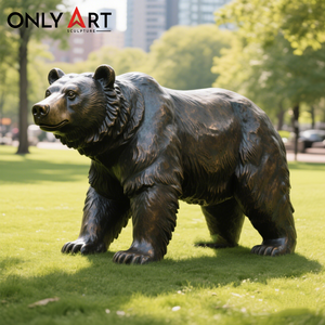 Scultura di Animale Selvatico in Metallo a Grandezza Naturale per Giardino Esterno, Statua di Orso <span class=keywords><strong>Grizzly</strong></span> in Bronzo - Product Image 2