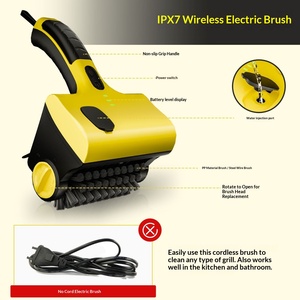 Nettoyeur de gril électrique multifonctionnel avec plaque amovible, brosse sans fil et brosse à huile remplaçable pour la cuisine et les carreaux domestiques - Product Image 2