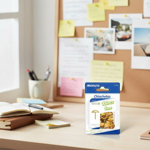 M-0133 Mengfu 9mm perni e puntine da pollice in oro 100 pezzi per uso domestico e in ufficio - Product Image 3