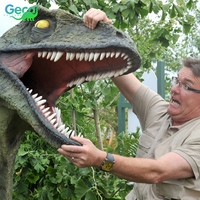 Gecai Grand vélociraptor animatronique grandeur nature Dinosaurio Fournisseur Simulation de modèle de dinosaure