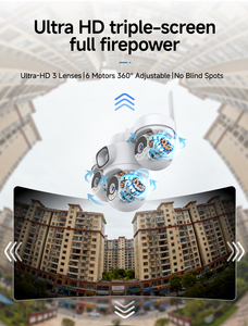 Vendita all'Ingrosso 360 °   Telecamera di Sicurezza Panoramica a 3 Lenti con Tracciamento AI, Visione Notturna a Colori, Allarme Sonoro, Rilevamento Movimento, Alimentazione Solare 4G - Product Image 3