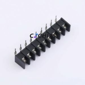 MX35R-8.25-09P-BK01-Cu-S-A Barrier Terminal Block Bent Lead Through Hole,P=8.25mm Connector Two Sides 8.25mm 1x9P Right Angle - Product Image 1