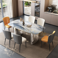 Meubles de salle à manger en gros, table à manger en marbre, ensemble de table à manger moderne avec 4, 6 ou 8 chaises, ensembles de salle à manger de luxe, table à manger