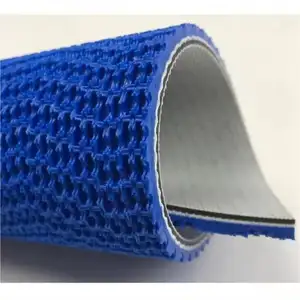 PVC rough top grass pattern conveyor belt with guide strip for carton sealing machine