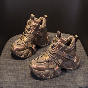 2025 Autumn Winter Women's Torre Casual <b>Shoes</b> 8cm Thick Sole Microfiber Lace-up All-match Fashion Style Internet Celebrity Same - Product Image 3