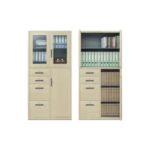Factory Supply Steel File Cabinet Light Wooden Metal Storage File Cabinet with Safe Box