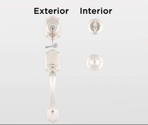 مجموعة مقابض وقفل باب مقدمة، مقابض دخول خارجية مع مقبض باب داخلي، اختيار مفتاح ذكي أمني مقاوم - Product Image 6