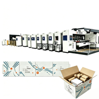 Machine d'impression de boîtes en carton entièrement automatique, ligne de production de pliage et de collage de boîtes en carton