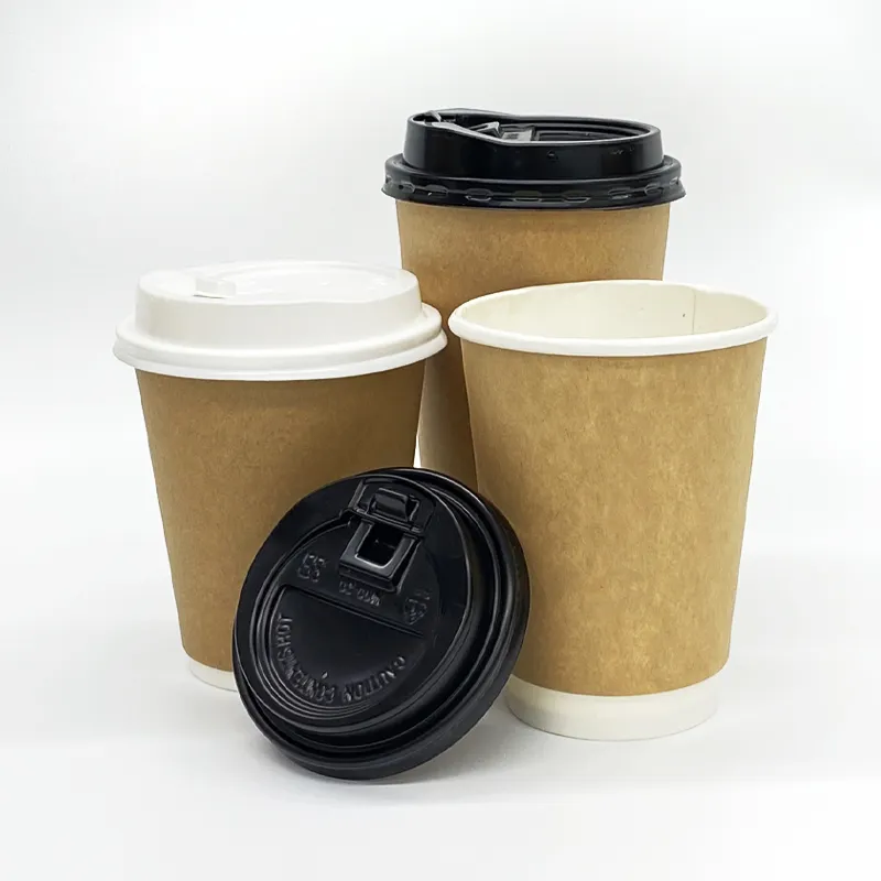 Vendita calda in carta kraft tazza di caffè usa e getta tè caldo tazza di carta doppia parete tazza di carta per caffè per bevande calde