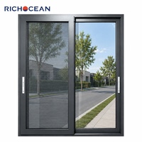 Ventanas Corredizas de Aluminio Resistentes a Impactos RICHOCEAN, Insonorizadas, con Vidrio Low-E y Rejillas de Seguridad Antirrobo con Diamantes