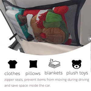 Bolsa de malla para carga montada en el techo del coche, almacenamiento multiusos 3D negro para tiendas de campaña, mantas y artículos diversos - Product Image 2