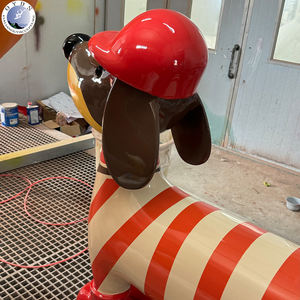 Vente chaude Grand <span class=keywords><strong>Chien</strong></span> De Bande Dessinée Abstraite Moderne Résine Artisanat Bel Ornement En Fibre De Verre pour Les Centres Commerciaux - Product Image 2