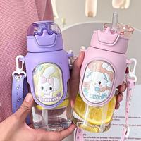 Bouteille d'Eau Kecolove pour Enfants avec Paille – 600 ml, Réutilisable, Mignonne, pour Sport, École et Cadeaux d'Affaires