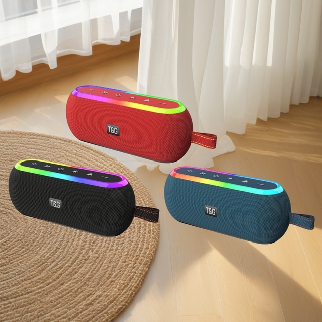 OEM ODM Speaker  TG433 Portable DJ Smart Speakers RGB LED Household BT Woofer Audio Player Wireless  Speaker