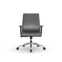 Chaise de bureau exécutive en cuir à dossier moyen rotatif au design moderne, chaise de bureau exécutive ergonomique en cuir
