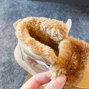 Scarpe Sportive da Ragazza Foderate in Pile Calde con Chiusura a Strappo Suola in PVC <span class=keywords><strong>Sneakers</strong></span> <span class=keywords><strong>Alte</strong></span> Invernali Imbottite - Product Image 3