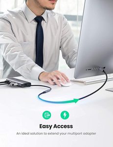 UGREEN <span class=keywords><strong>USB</strong></span> C Cable de extensión 1.5FT <span class=keywords><strong>USB</strong></span> C 3,2 Extensor Nylon trenzado Tipo C Cable macho a hembra - Product Image 4