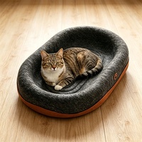 Lit pour chat en feutre 2 en 1, nid pour chat imperméable, griffoir avec design encastré de 8 cm