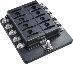 Caja de Fusibles Universal Impermeable para Automóviles, Excavadoras y Vehículos Recreativos, 10 Vías, Fusibles DC, ATC/<span class=keywords><strong>ATO</strong></span>, 12V, con Cubierta - Product Image 3