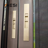 Ventana de aluminio con rotura térmica con mosquitera, ventanas corredizas de vidrio templado doble impermeables para el hogar