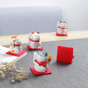 Lande japonais en céramique cinq-Fortune <span class=keywords><strong>Maneki</strong></span> <span class=keywords><strong>Neko</strong></span> ensemble cinq articles décoratifs maison voiture fleur animal de compagnie <span class=keywords><strong>porcelaine</strong></span> blanche - Product Image 3