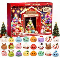 Calendrier de l'Avent de Noël Mystery Dumpling, Boîte Mystère, 24 Jouets Anti-Stress Squishy Fidget Surprise, Cadeau de Noël