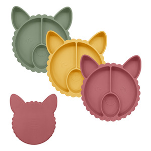 Bandeja de Cena Compartimentada de Silicona para Bebés y Niños, Apta para Alimentos, Tazón de Destete Resistente a las Roturas - Product Image 1