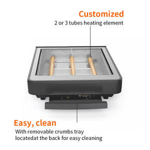 Tostadora plana OEM ODM, resistente, carcasa de acero inoxidable, tostadora de pan de ranura larga para cocina comercial - Product Image 4