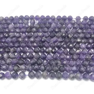 Perles d'améthyste, pierres rondes naturelles ouvertes à la main, pour la fabrication de bijoux, 6mm, livraison gratuite