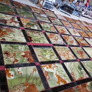 Premium Products Light And Dark Green Onyx Marble Polished Slabs With Competitive Rate