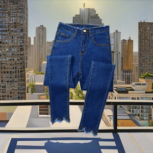 Nuovo Chic Streetwear a vita alta Jeans <span class=keywords><strong>Cargo</strong></span> in Denim per le ragazze largo in forma grande bottone da tasca decorazione lavato cartone animato per le signore - Product Image 3