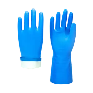 丁腈植绒或无衬里耐化学腐蚀防水防滑安全手套
