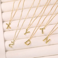 Collier avec pendentif lettre initiale en forme de bulle, en argent sterling 925, bijoux fins personnalisés, 26 lettres de l'alphabet, plaqué or 18 carats pour femmes