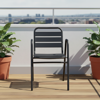 Chaise de salle à manger d'extérieur en fer et métal pour jardin, fauteuil simple en acier pour patio