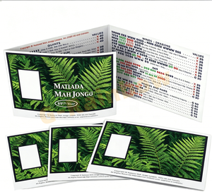 Cartes de jeu de la Ligue Nationale de Mahjong 6,12" x 4,75" – Cartes de règles pliables en trois parties pour le Mahjong Américain pour 4 joueurs - Product Image 2