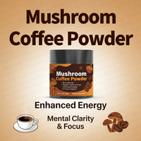 Poudre de café aux champignons fonctionnels de marque privée, poudre végétale avec probiotiques de champignons pour favoriser le soutien digestif et la santé intestinale