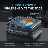 Mini PC Industrial Resistente al Polvo y a las Vibraciones LN-1010, Doble LAN, WiFi, 3G, 4G, SIM, RS232, HDMI, VGA, IoT, Sin Ventilador