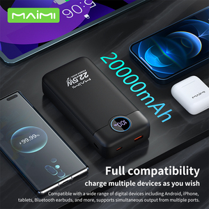 <span class=keywords><strong>Batterie</strong></span> <span class=keywords><strong>externe</strong></span> à charge rapide 20000mah PD 20W 22.5W avec 2 câbles intégrés Chargeur de téléphone portable pour téléphone mobile - Product Image 4