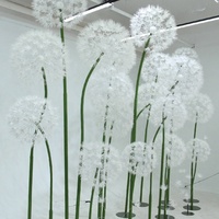 J-331 Fleurs de pissenlit géantes en papier de couleur blanche faites à la main pour la décoration de mariage, fleur en papier pour la décoration de fête, décoration de vitrine