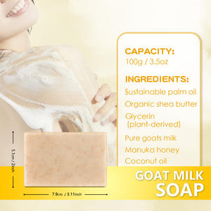 Jabón <span class=keywords><strong>Artesanal</strong></span> Orgánico de Leche de Cabra para el Cuidado de la Piel de Marca Blanca, Limpieza Profunda, Previene el Acné, Hidratante, 100g - Product Image 6