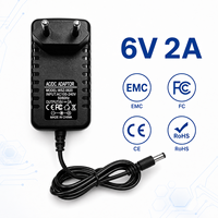 Alimentation à découpage OEM personnalisée 6V 2A 2000mA 12W, adaptateur AC/DC avec prises multiples US EU UK AU pour caméra de vidéosurveillance et moniteur