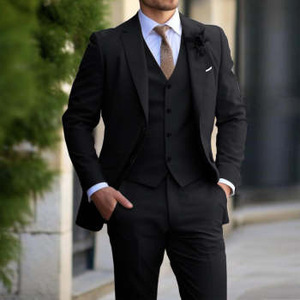 Costume de mariage élégant pour <span class=keywords><strong>homme</strong></span> en 3 pièces, veste de costume à simple boutonnage, longueur classique, veste de costume plate, pantalon, gilet, costumes <span class=keywords><strong>grande</strong></span> <span class=keywords><strong>taille</strong></span> - Product Image 6