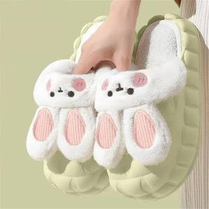 Coton pantoufles mignon mode fourrure pantoufles fond épais pantoufles <span class=keywords><strong>anti</strong></span>-dérapant lapin nouveau gros peluche animal <span class=keywords><strong>pour</strong></span> les femmes éponge - Product Image 4
