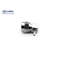Conector de Crimpado en Ángulo Recto Macho F de 75 Ohmios de Alta Calidad para Cable RG179