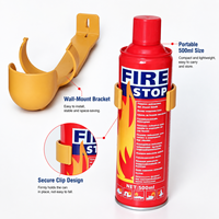 Extincteur d'incendie miniature pour voiture Fire Stop 100 ml/500 ml, spray aérosol portable pour l'extinction des incendies avec support mural
