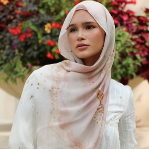 ฮิญาบผ้าเรยอนผ้าคอตตอนฮิญาบอิสลามผ้าเรยอนผ้านิ่มพิมพ์ลายดอกไม้สองด้านดีไซน์ตามสั่งใหม่ล่าสุด - Product Image 4