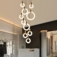 Support de lampe suspendu de haute qualité pour escalier de hall d'hôtel, lumière Simple personnalisable, Design de luxe