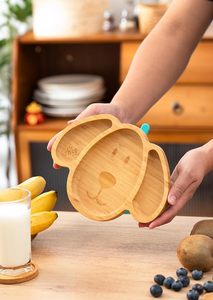 จานเด็ก Xboo แบบมีฐานดูดติดแน่น แบ่งช่องใส่อาหาร จานเด็ก จานเด็กเล็ก ปลอดสาร BPA สีฟ้า Max - Product Image 2