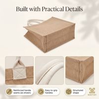 Sac fourre-tout en toile de jute réutilisable, grand format, pour pique-nique en extérieur, avec poignées, idéal pour le transport et le rangement, éco-responsable, vente en gros